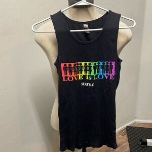 Seattle Love is Love black ribbed sleeveless tank by district